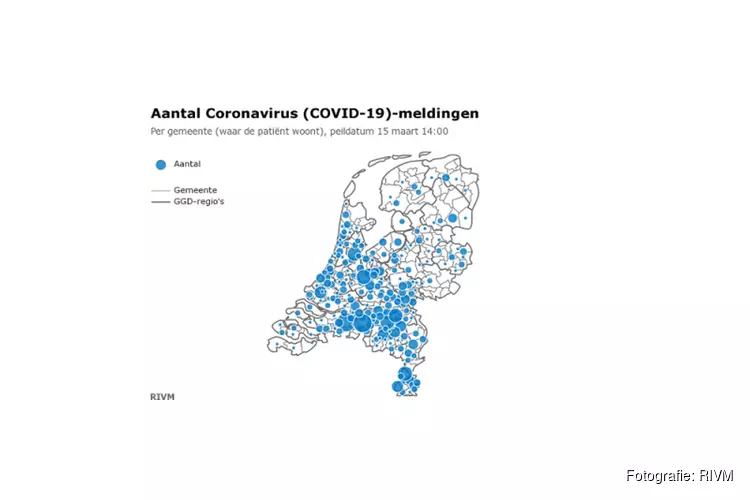 Aantal besmettingen in Nederland nu op 1135. Twintig personen overleden