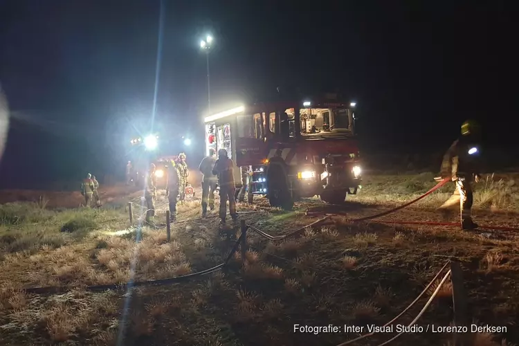 Brandweer uren bezig met duinbrand in Bergen aan Zee